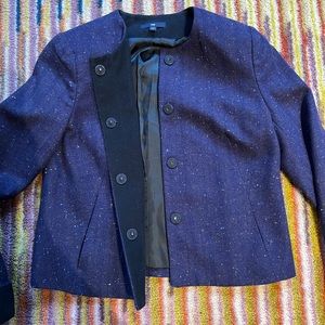 Gap Dark Purple speckled Tweed Blazer Jacket with buttons and pockets